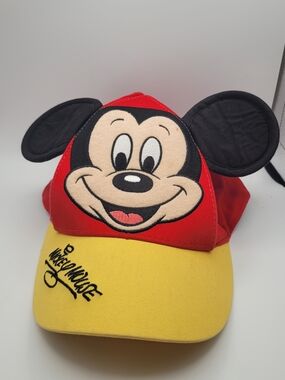 Red/yel Walt Disney World Parks Mickey Mouse Ears Toddler Hat Baseball Ball Cap